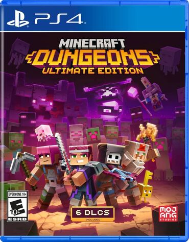 купить диски на сони плейстейшен 5: Оригинальный диск!!! Minecraft Dungeons Ultimate Edition [PS4
