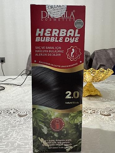 qu tükü: DR. LAILA Cosmetics Herbal Bubble Dye – 2.0 Natural Black qeti sekilde — 2