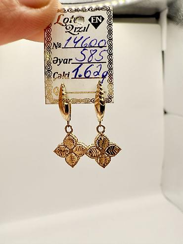 Zərgərlik əşyaları: Sırğa, Sarı qızıl, 585 Əyar, 162 g — 4