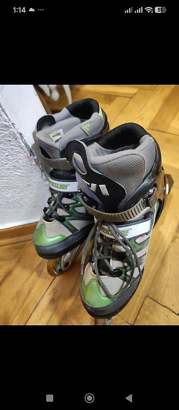 Roleri i rolšue: Roleri Power Slide – inline, 4 točka po cipeli. - Dizajn: crno‑zelena — 8