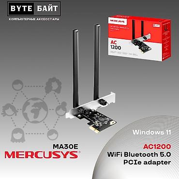 🌐Mercusys MA30E двухдиапазонный Wi-fi адаптер + Bluetooth 5.0 PCIe для