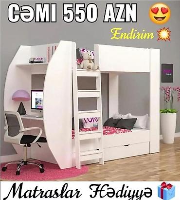 Oğlan və qız üçün, Yeni, 2 təknəfərlik çarpayı, Yazı masası