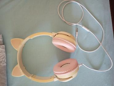 Audio: Uşaq qulaqlıqları – pişik qulaqlı dizaynlı, naqilli, 3.5 mm AUX — 2