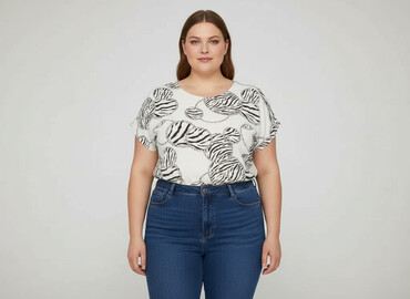 bluzki z głębokim dekoltem plus size: Жіноча блуза, розмір 5XL