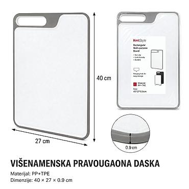 Plastična daska za sečenje, dezen belog mermera 2406797-A - Brend