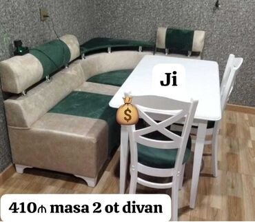 Masa və oturacaq dəstləri: Qonaq otağı üçün, Açılmayan, Dördbucaq masa, 4 stul