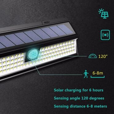 LED lampalar: Günəş ☀️⛅ enerjisi ilə işləyən sensorlu işıq lampa fasad divar önü — 8