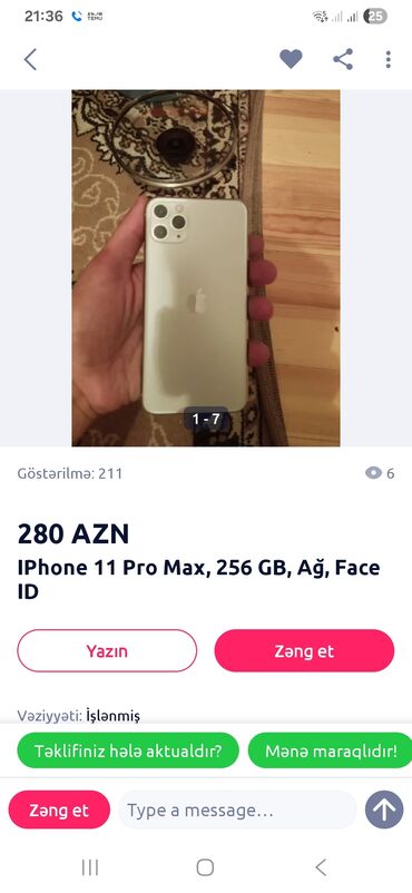iphone 13 ikinci el satış: IPhone 11 Pro Max, 256 GB, Ağ, Face ID