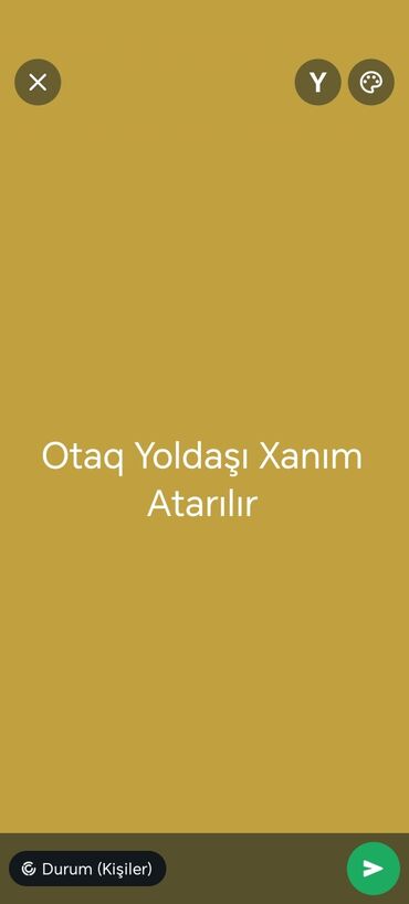 ağcabedi kiraye evler: Gənclik ms yaxınlığında 2 otaqlı evə otaq yoldaşı xanım axtarılır Ev