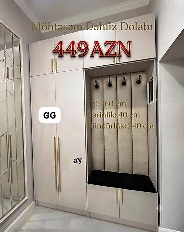 Möhtəşəm Dəhliz Dolabı – 449 AZN Ölçülər: - Eni: 160 sm - Dərinlik