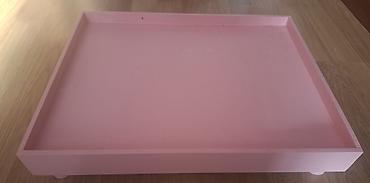 samlar: Pudra-çəhrayı rəngdə dekorativ servis/tray - Material: ağac və ya MDF — 2