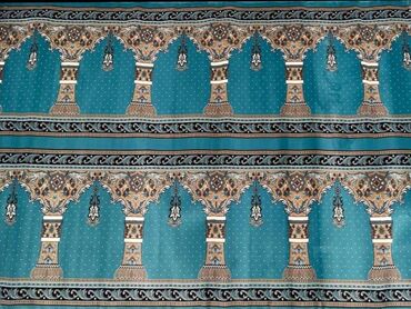 ikinci el moydadir: Məscid tipli naxışlı xalça/parça - Rəng: firuzəyi-mavi fon, bej, krem