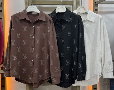 женские рубашки и блузки с длинным рукавом: Qadın köynəkləri – daşlı naxışlı, uzunqol, düyməli model - Dizayn