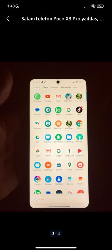 Poco X3 Pro, 256 ГБ, цвет - Синий, Face ID, Сенсорный, Отпечаток пальца