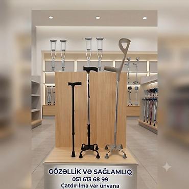 Yerimək üçün arabalar, çəliklər, əsalar, rollatorlar: Gəzinti əsaları və qoltuqaltı dayaq əsa xasa baston çəlim çatdırılma — 1