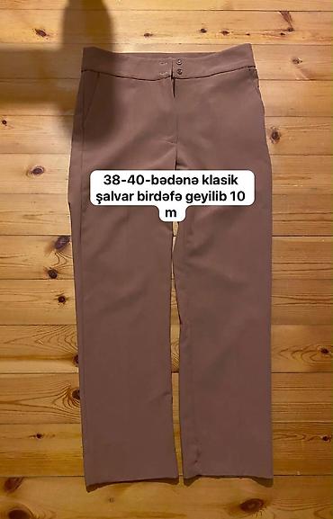 Qadın şalvar və cins şalvar dəsti 1) Klasik şalvar - Rəng: qəhvəyi -