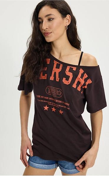 tisort: Yeni Mövsüm Vintage Çiyni Açıq Oversize Tişört Qızlar üçün dəbli — 3