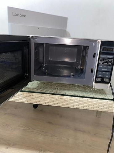 pelet sobası: Mikrodalğalı soba Sharp, Ayrıca dayanan, Mikrodalğalar ilə, rəng - Gümüşü, Yeni — 3