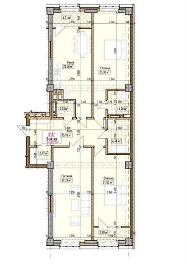 139: 3 комнаты, 140 м², Асанбай мкр Элитка, 8 этаж, ПСО (под самоотделку) — 1