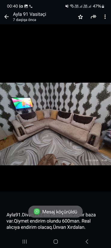 kunc divanlar qiymetleri: Угловой диван