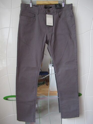 женские зеленые брюки: Брюки M (EU 38), цвет - Серый