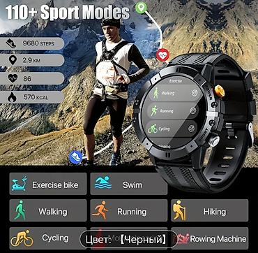 Smart saatlar: Yeni, Smart saat, Suya davamlı, rəng - Qara — 8