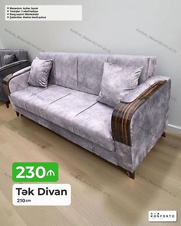 Divanlar: Tək Divan – 210 sm - Açılan, bazalı mexanizm: yatacaq funksiyası və — 1
