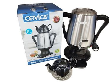 ucuz samavarlar: Elektrikli Samovar Orvica 3303 - 2300W - 4L - Ağ/Qara - 74.99AZN — 4