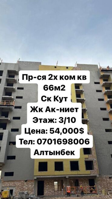 Продажа квартир: 2 комнаты, 66 м², Элитка, 3 этаж, ПСО (под самоотделку)