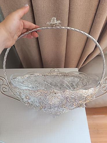 Böyük ölçülü dekorativ meyvə və şirniyyat səbəti - Material: qalın