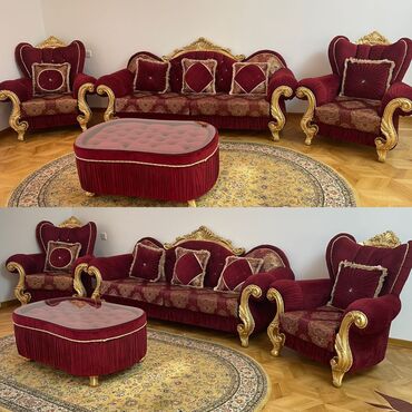 pufik kreslo: Классический диван, 2 кресла, Нераскладной