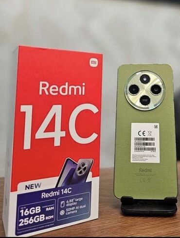 телефоны xiaomi redmi 10 с: Redmi, Redmi 14C, Жаңы, 256 ГБ, түсү - Жашыл