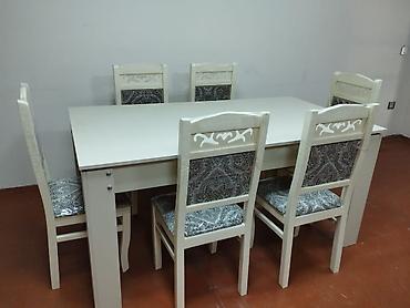 Masa və oturacaq dəstləri: Endirim olunub. Stol 4 stul dest 170 Azn. Stol 6 stul dest -230 Azn — 6