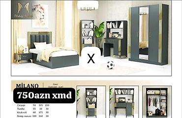 gənc yataq mebeli: Milano Gənc Dəst (Antrasit – mat) Komplektə daxildir: - Çarpayı – — 1