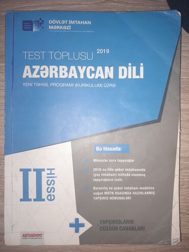 az dili 2019 test toplusu: 2ci hisse azerbaycan dili test toplusu.Daxili yazilmayib