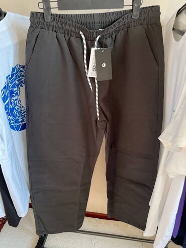 мужские клетчатые брюки: Брюки L (EU 40), цвет - Серый