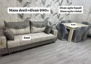 Divanlar: Tek divan – 450 AZN - Müasir dizayn: dərin kapitone tikişlər, qızılı — 27