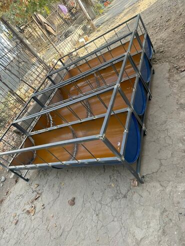 Товары и оборудование для с/х животных: Кормушки для КРС/овец/коз из металлических бочек - Длинные желобные — 7