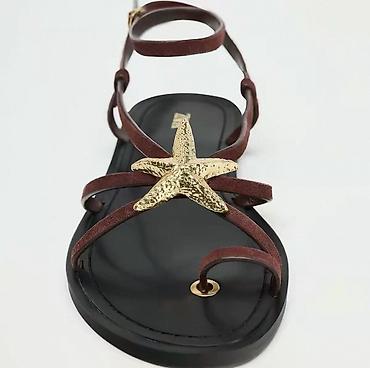 Basanoşka və səndəllər: Zara, Ölçü: 38, rəng - Qırmızı, Yeni — 3