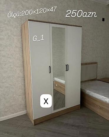 Dolablar: Üç qapılı paltar dolabı – model G_1 - Ölçü: 200 × 120 × 47 sm — 1