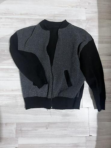 Üst geyimi: Unisex fermuarlı sviter/jaket - Rəng: tünd boz və qara, iki rəngli — 1