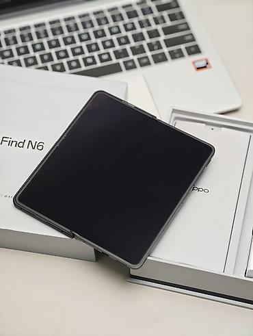 Уюлдук телефондор жана аксессуарлар: Oppo Find N6, Колдонулган, 256 ГБ, түсү - Кара, 2 SIM — 3