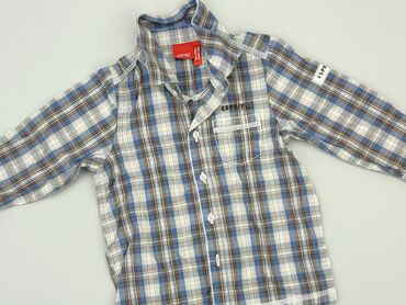 koszulka bawełniana z długim rękawem: Shirt 1.5-2 years, condition - Very good, pattern - Cell, color - Blue