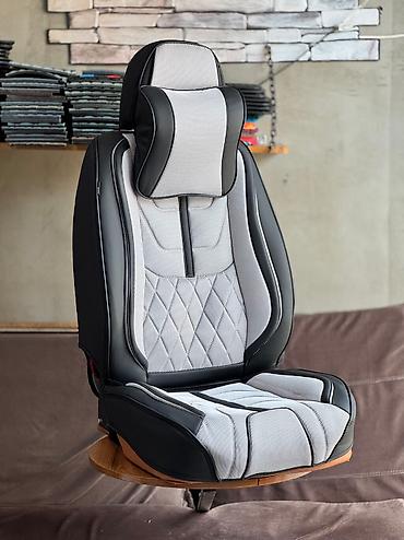 Чехлы и накидки на сиденья: Чехлы Экокожа, С подушкой, цвет - Красный, Новый, Бесплатная доставка, Платная доставка, Самовывоз — 4