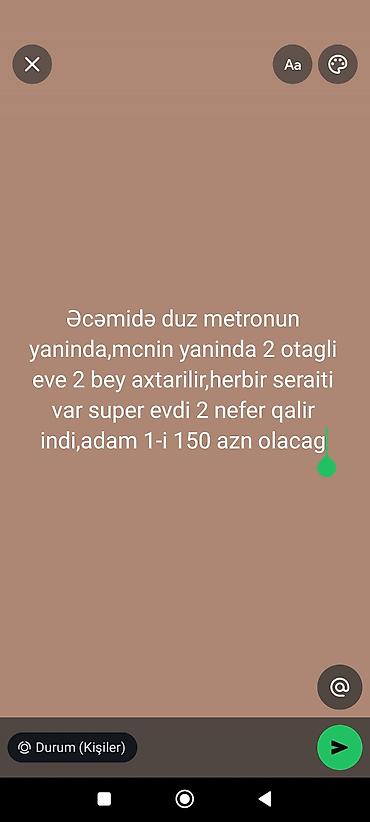 otağ: Kirayə otaq – Əcəmi metrosunun tam yanında, McDonald’s-un yaxınlığında — 1
