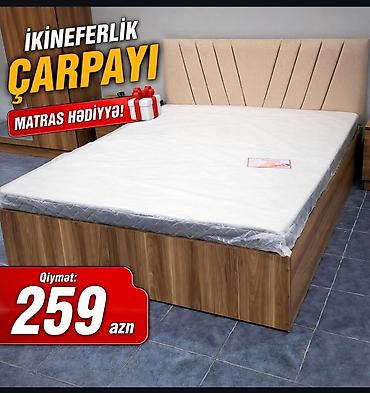 doşəy: İkinefərlik çarpayı – matras hədiyyə! - Müasir dizaynlı, yumşaq parça — 1