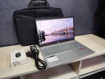 экран на компьютер: Ноутбук, HP, 8 ГБ ОЗУ, AMD Ryzen 5, 15.6 ", Для работы, учебы, память SSD