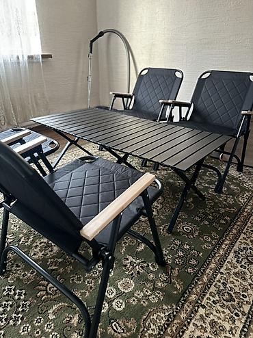 study table: Складной комплект мебели для дома, дачи и пикников: стол + 4 кресел — 1