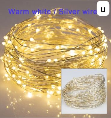 Yeni il oyuncaqları və bəzəkləri: Məftil işıq Yolka və ya dekor üçün istifadə olunur 220 woltla işləyir — 11