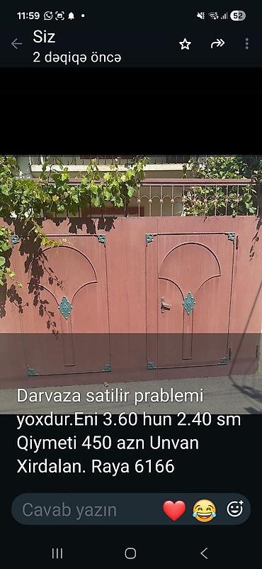 qapi darvaza: Darvaza satılır. - Material: metal - Rəng: tünd qırmızı-bordo — 1